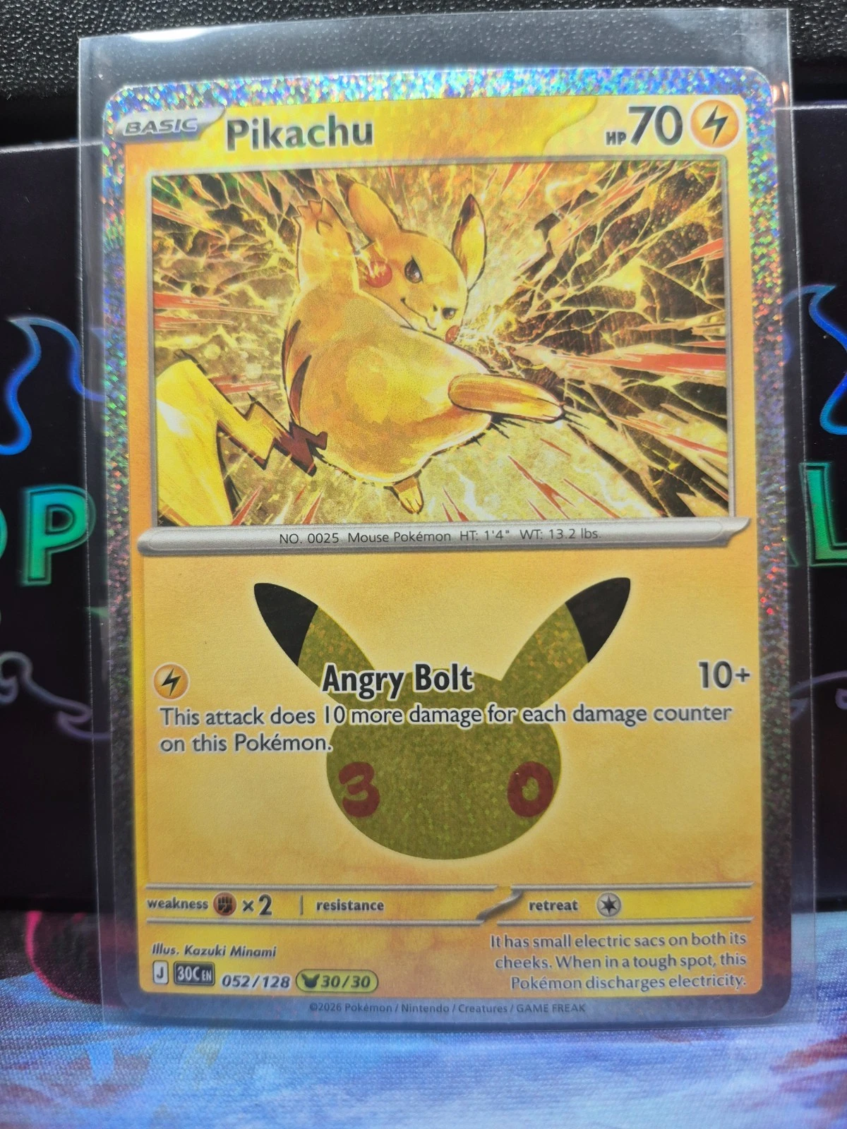 Pikachu 052/128 - Pikachu Rare 30th Celebration NM