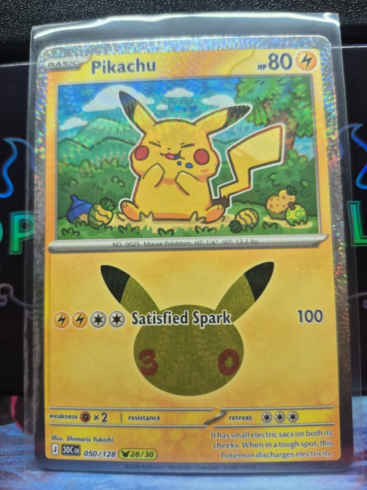 Pikachu 050/128 Pikachu Rare 30th Celebration NM
