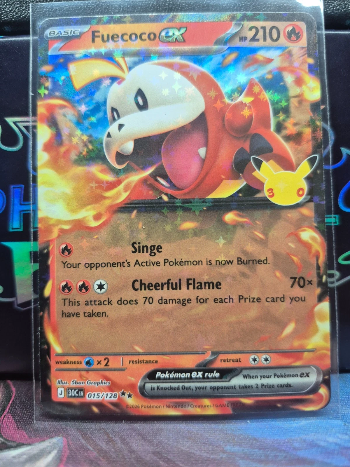 Fuecoco ex 015/128 Double Rare 30th Celebration NM