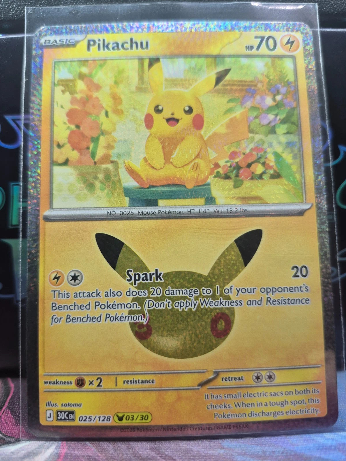 Pikachu 025/128 Pikachu Rare 30th Celebration NM