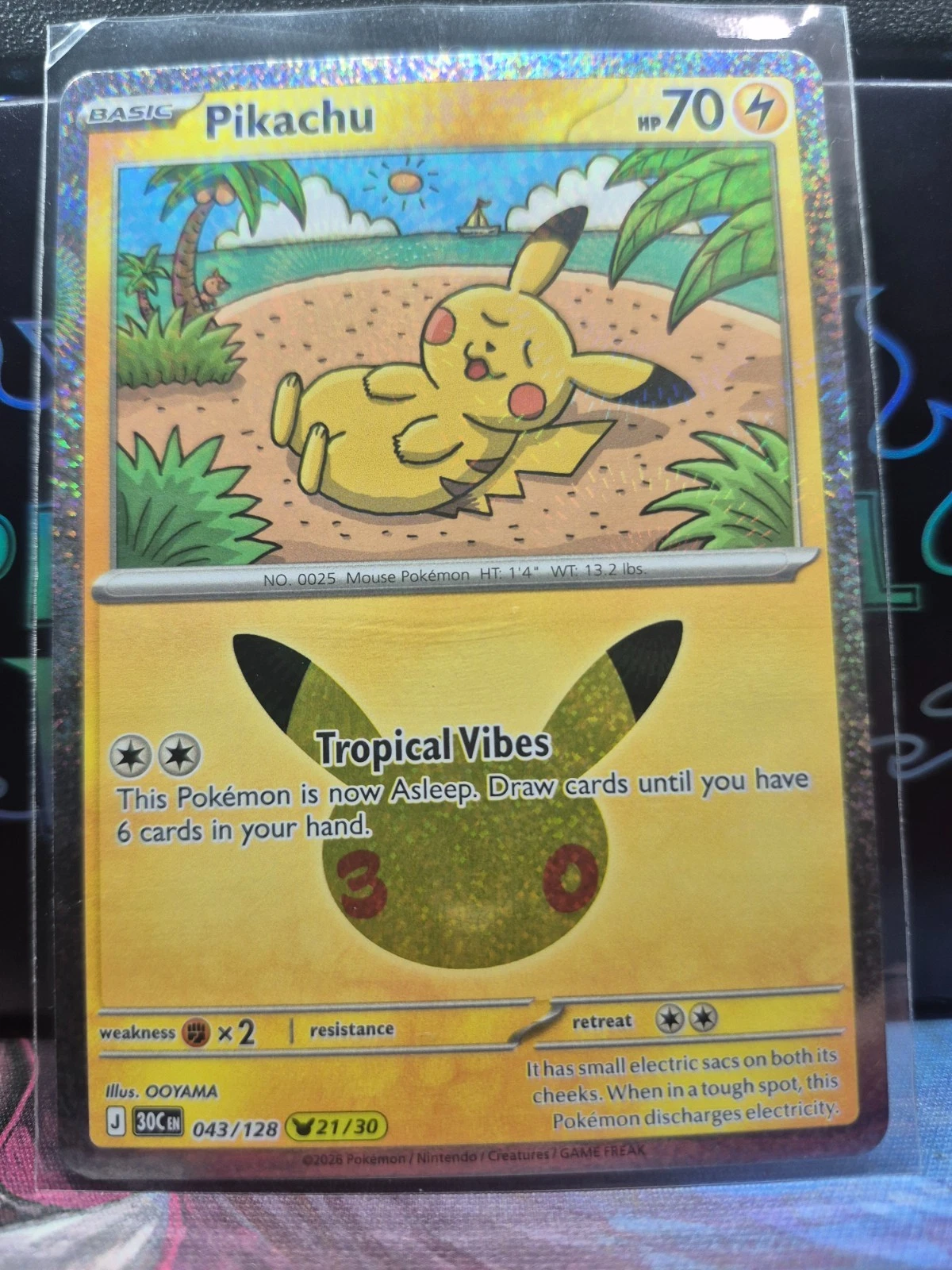 Pikachu 043/128 - Pikachu Rare 30th Celebration NM