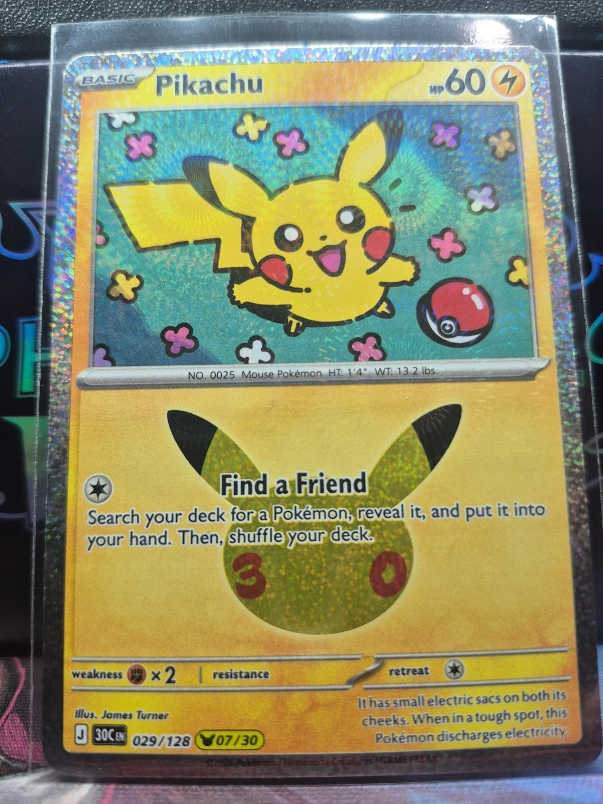 Pikachu 029/128 - Pikachu Rare 30th Celebration NM