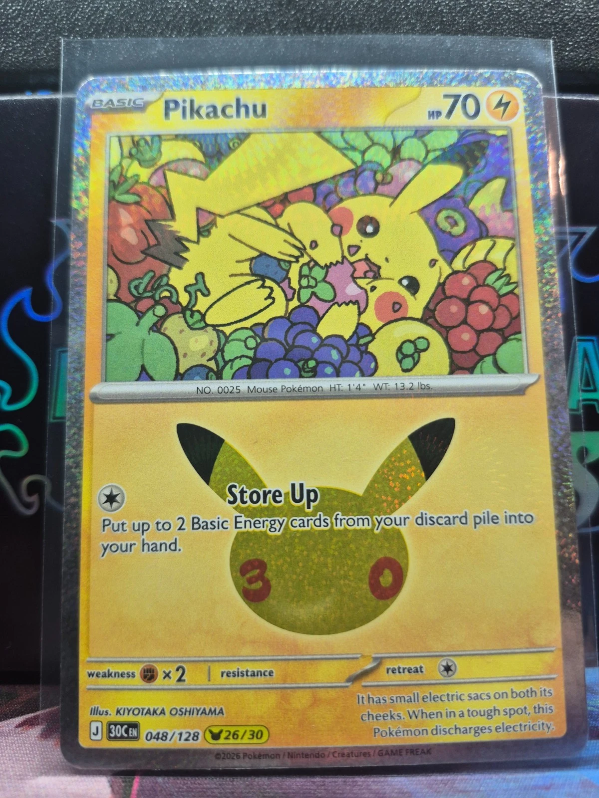 Pikachu 048/128 Pikachu Rare 30th Celebration NM