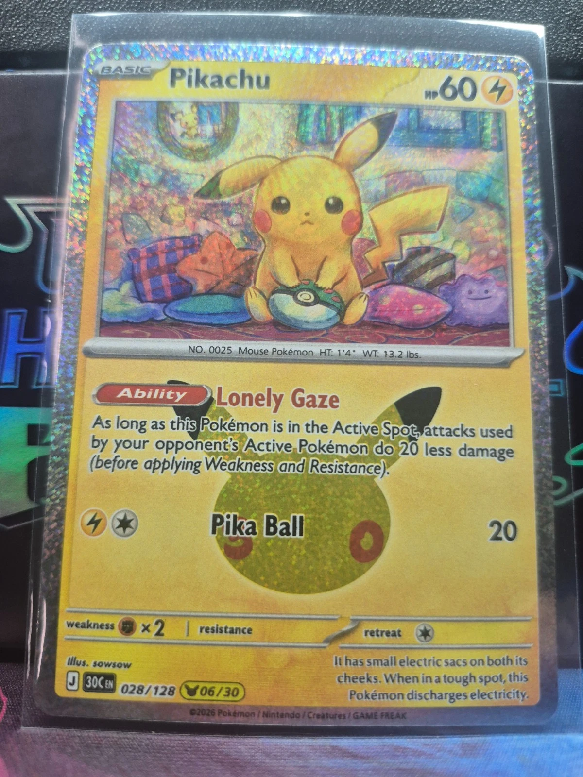 Pikachu 028/128 Pikachu Rare 30th Celebration NM