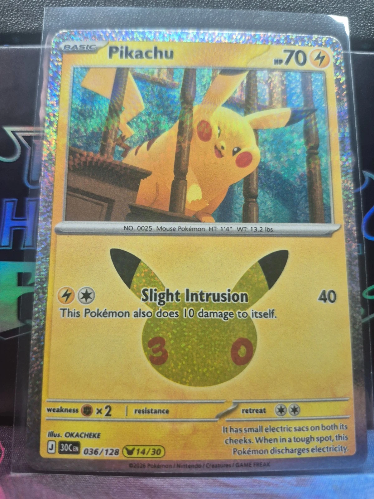 Pikachu 036/128 Pikachu Rare 30th Celebration NM