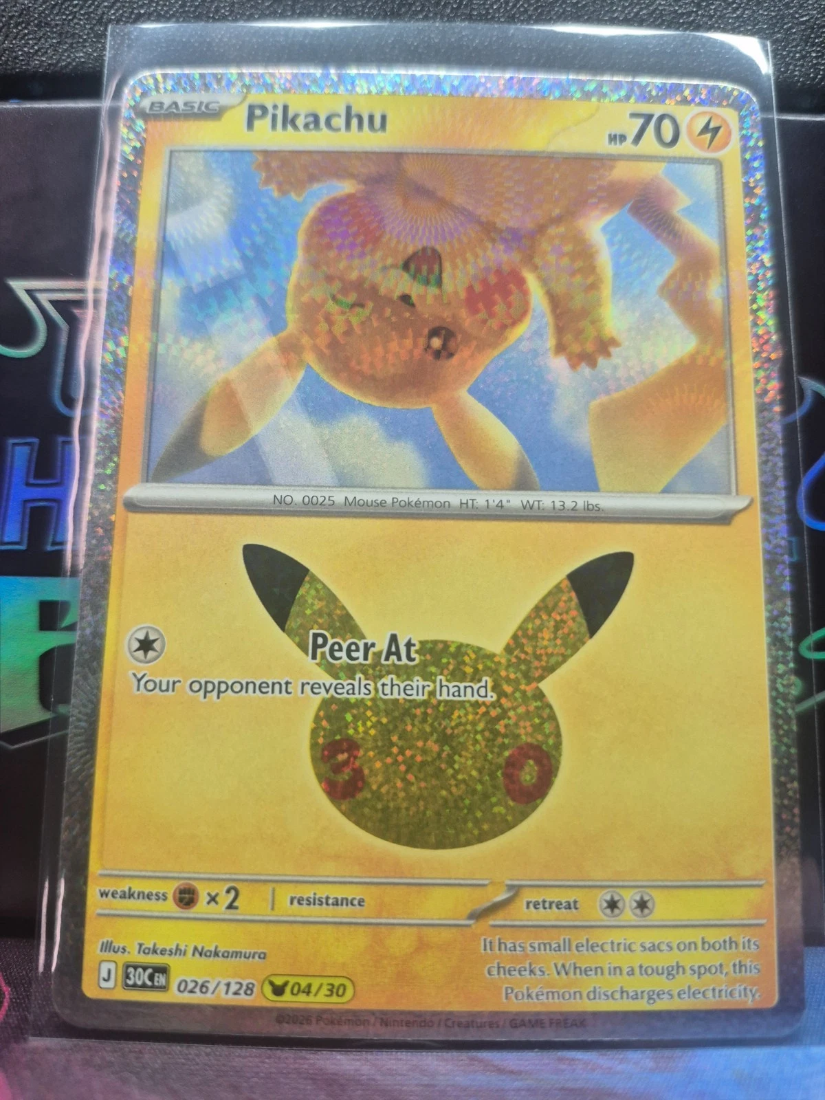 Pikachu 026/128 Pikachu Rare 30th Celebration NM