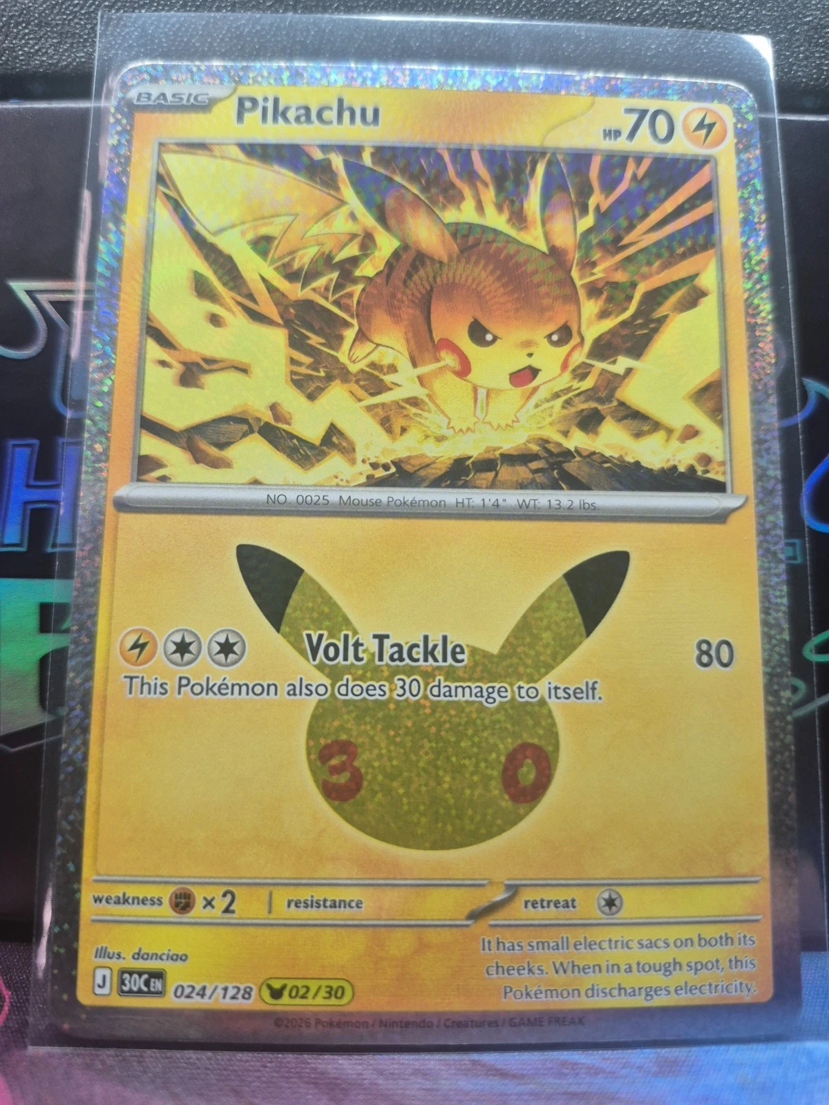 Pikachu 024/128 Pikachu Rare 30th Celebration NM